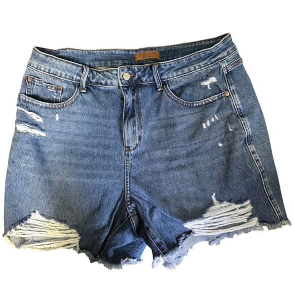 Judy Blue Pants - Judy Blue blue denim cutoff distressed jean shorts